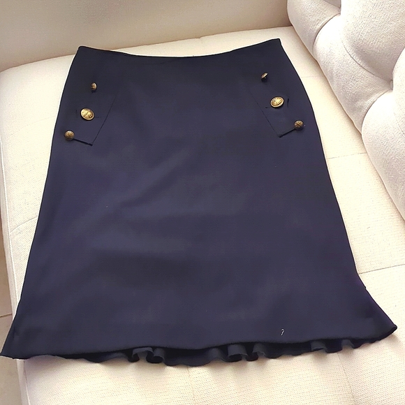 Moschino jeans ruffle skirt in navy - Picture 2 of 7